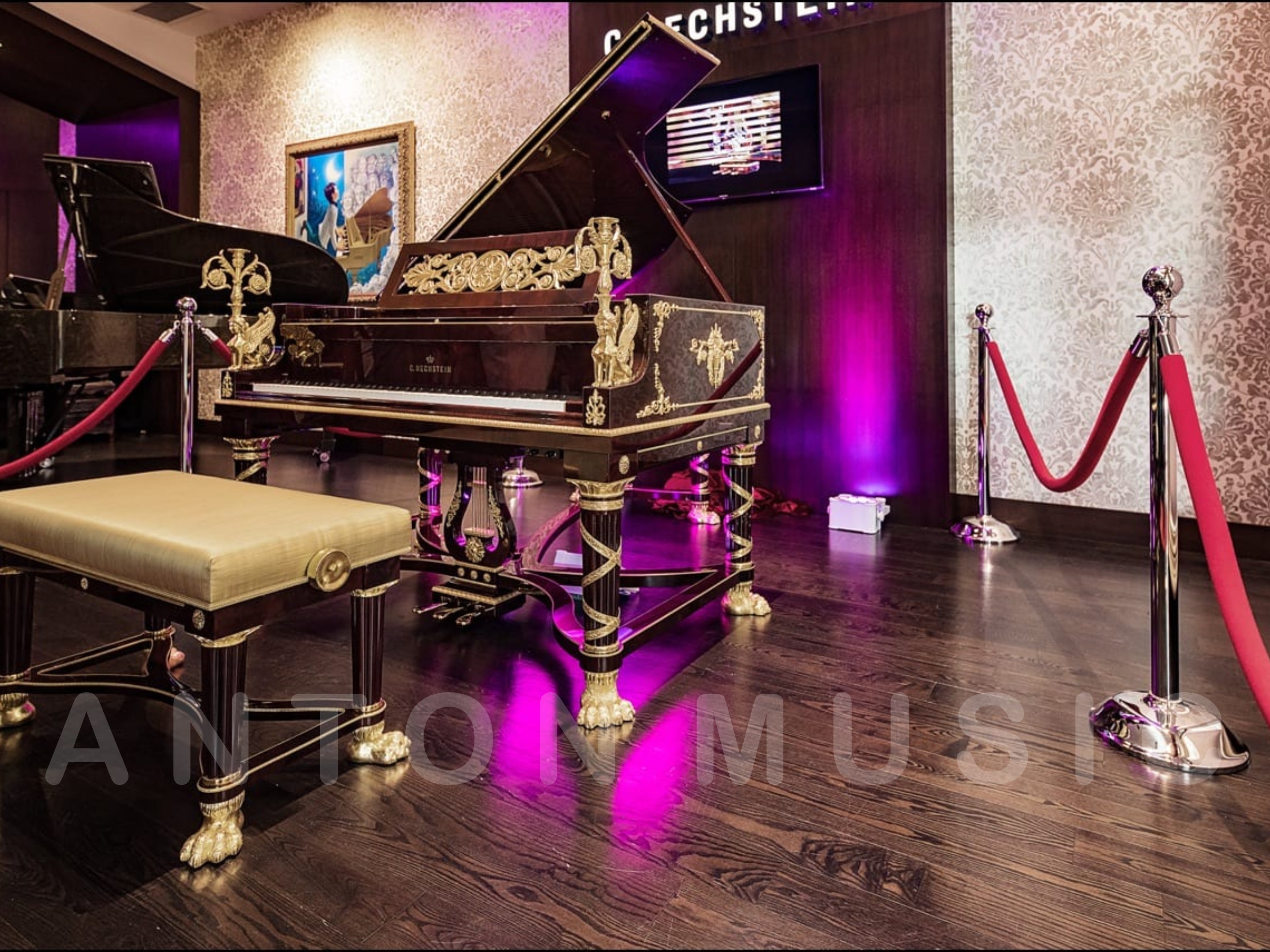 Đàn piano C. Bechstein Concert Sphinx (nhân sư) là kiệt được tạo dựng để tôn vinh thời kỳ Empire và thần thoại