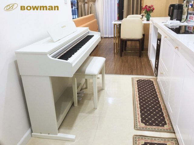 Đàn piano điện Bowman CX-200 WH (màu trắng sáng gỗ) sáng không gian, đẹp như nội thất cao cấp