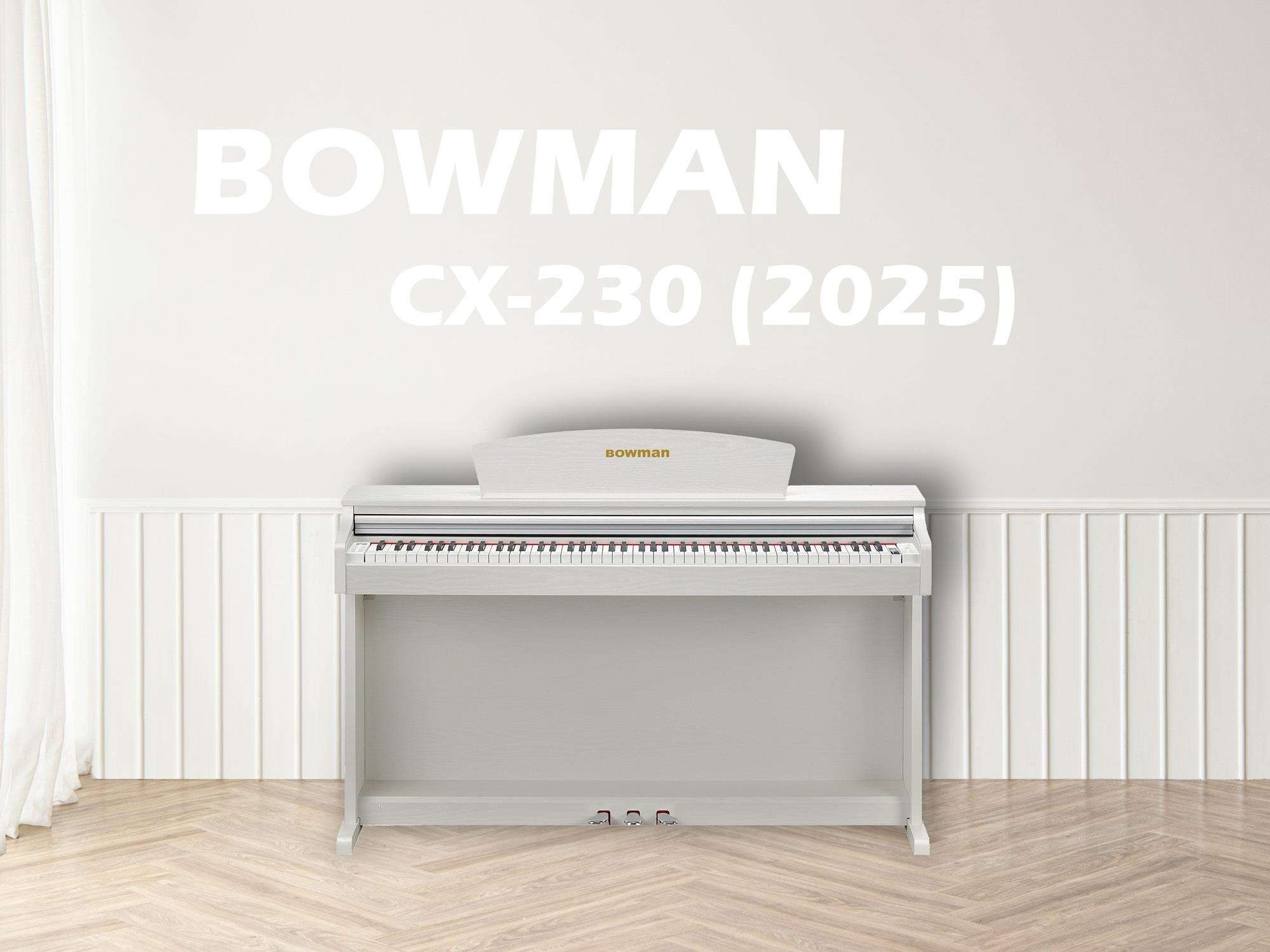 Đàn piano điện màu trắng ngà Bowman CX-230 WH phù hợp decor phòng khách sáng và thoáng