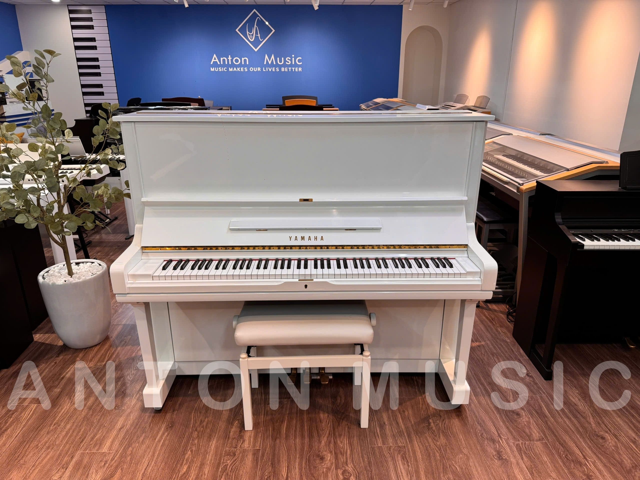 Đàn piano cơ Yamaha U3H trắng bóng thanh lịch