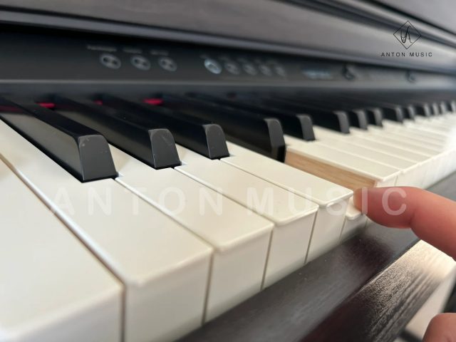 Bàn phím gỗ của Roland HP-704 trang bị công nghệ PHA-50 kết hợp giữa vật liệu hoàn thiện tinh tế nhất