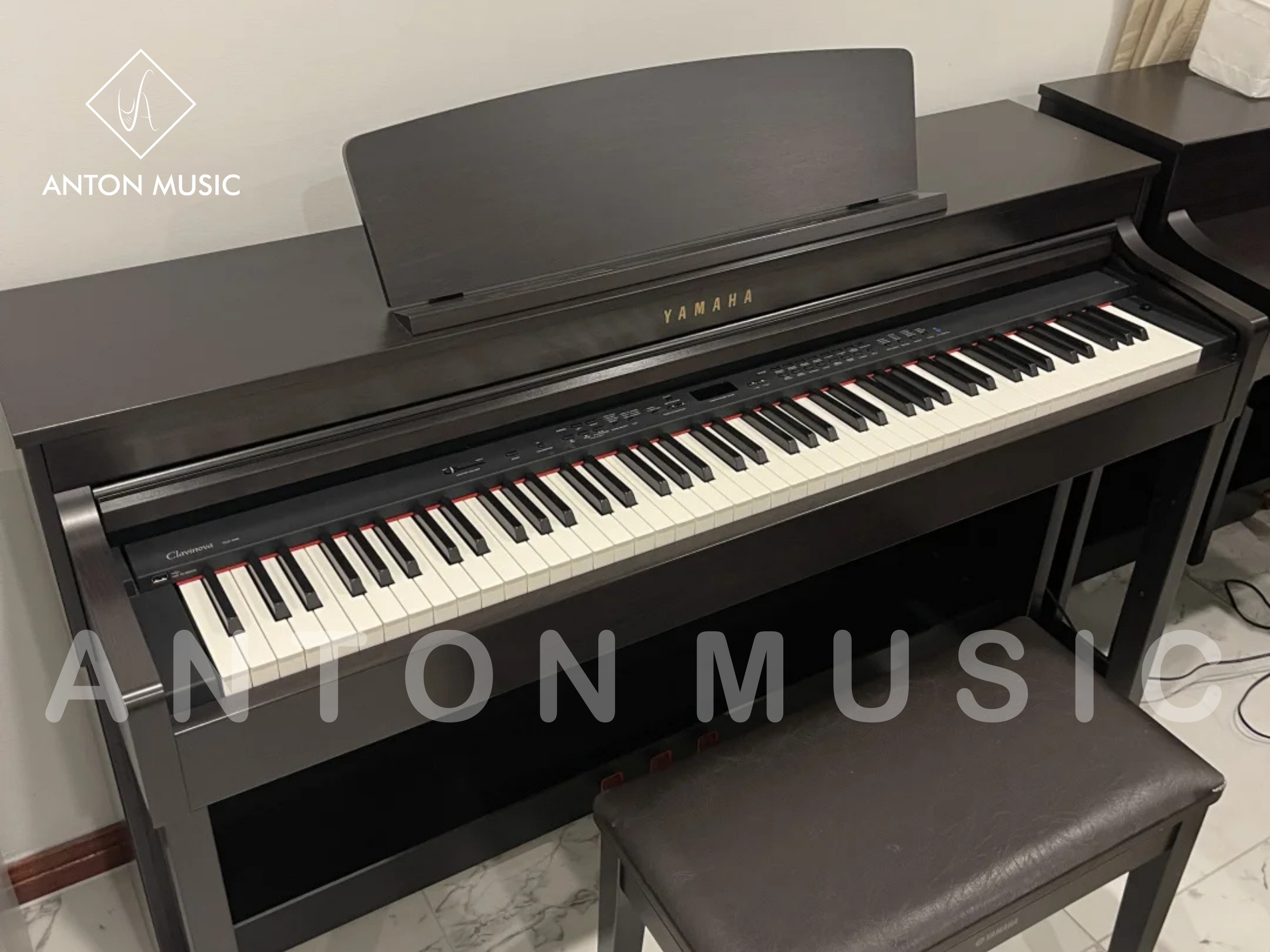 Đàn piano điện cho người mới học và luyện tập Yamaha CLP430R màu nâu đen