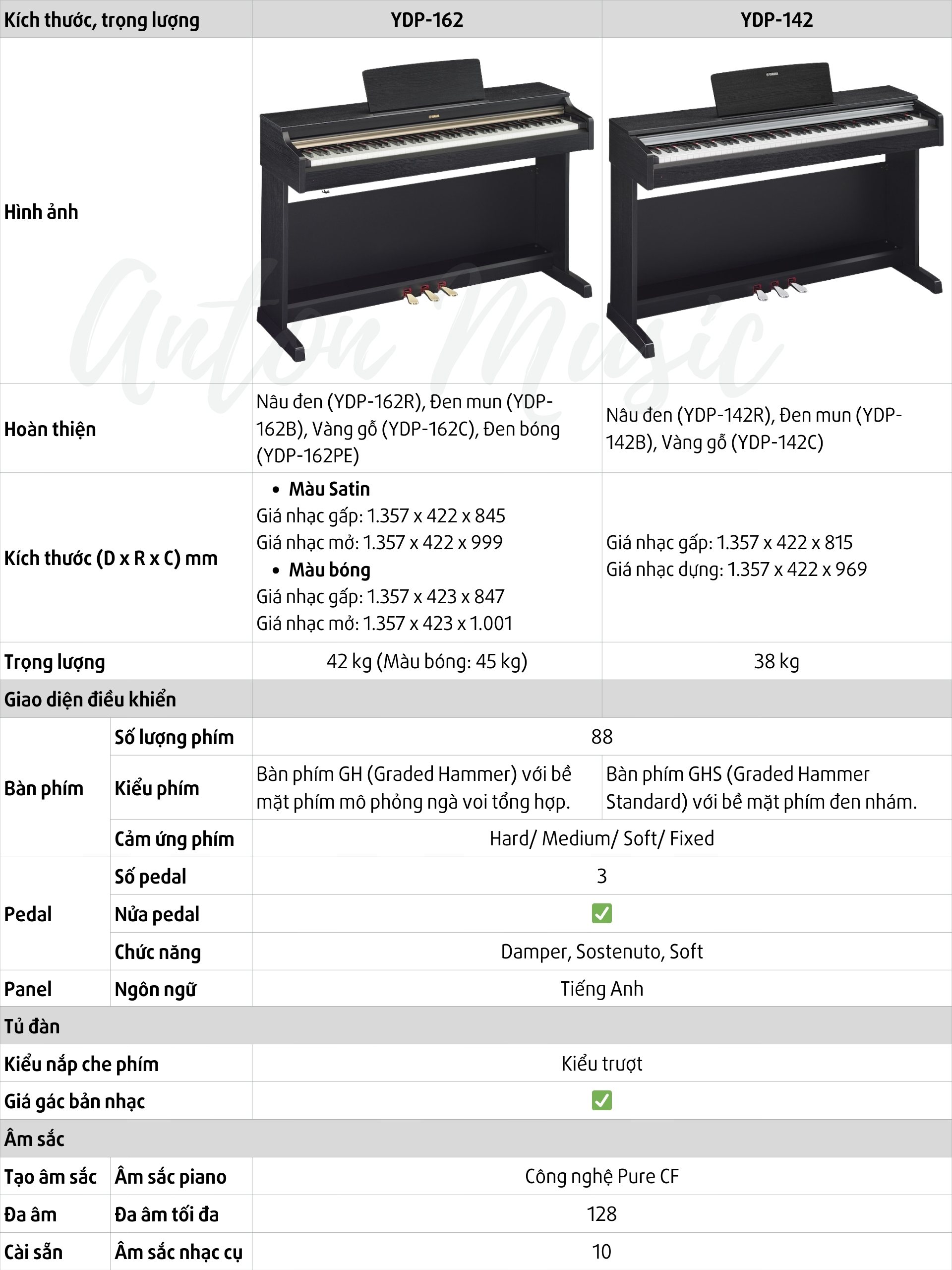 Đàn Piano Điện Nhật Bản Yamaha YDP 162 ARIUS Được Hoàn Thiện Với Lớp Vân Gỗ Đẹp Mắt