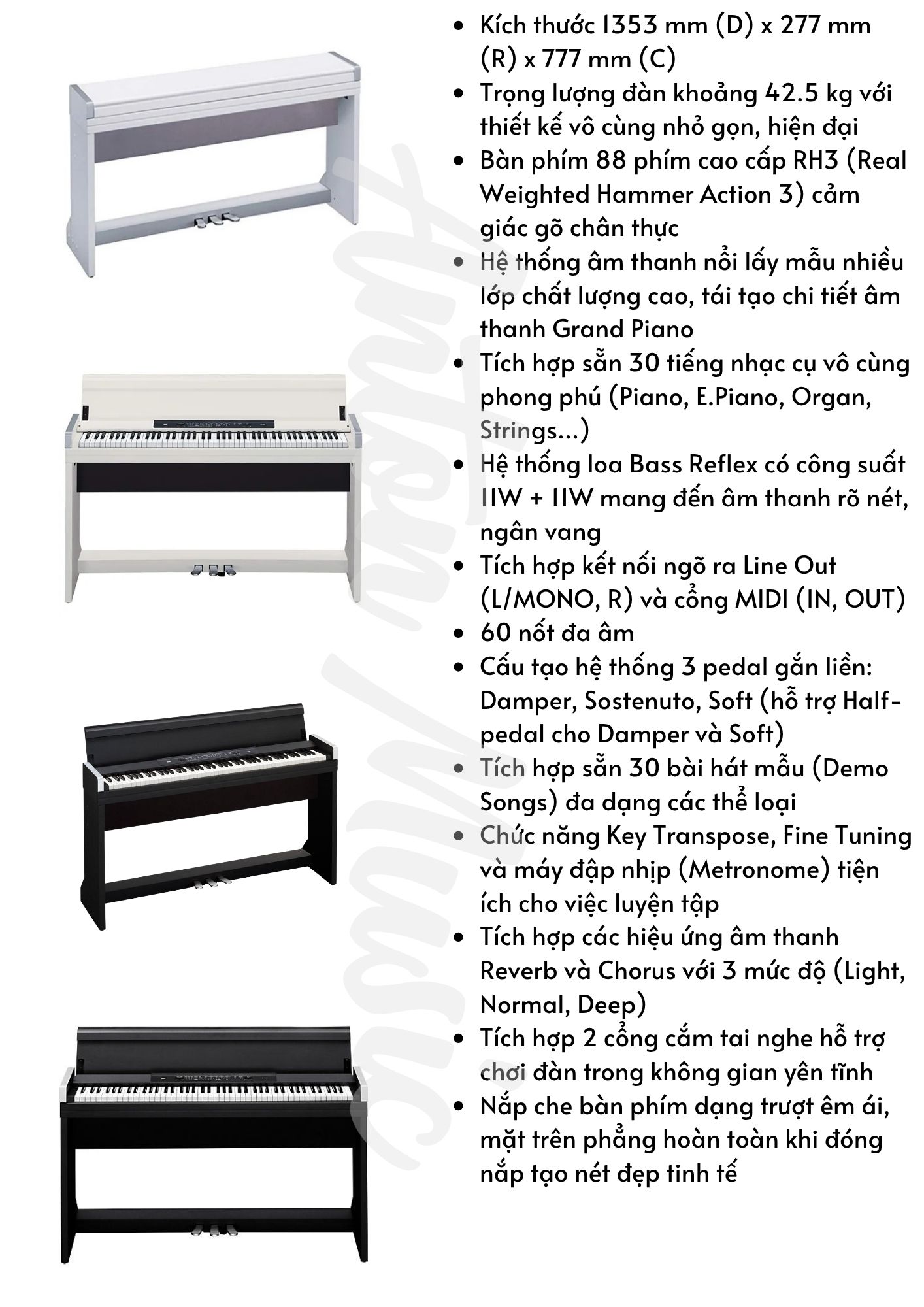 Đàn piano điện giá dưới 10 triệu Korg LP350 giá 8.5 triệu