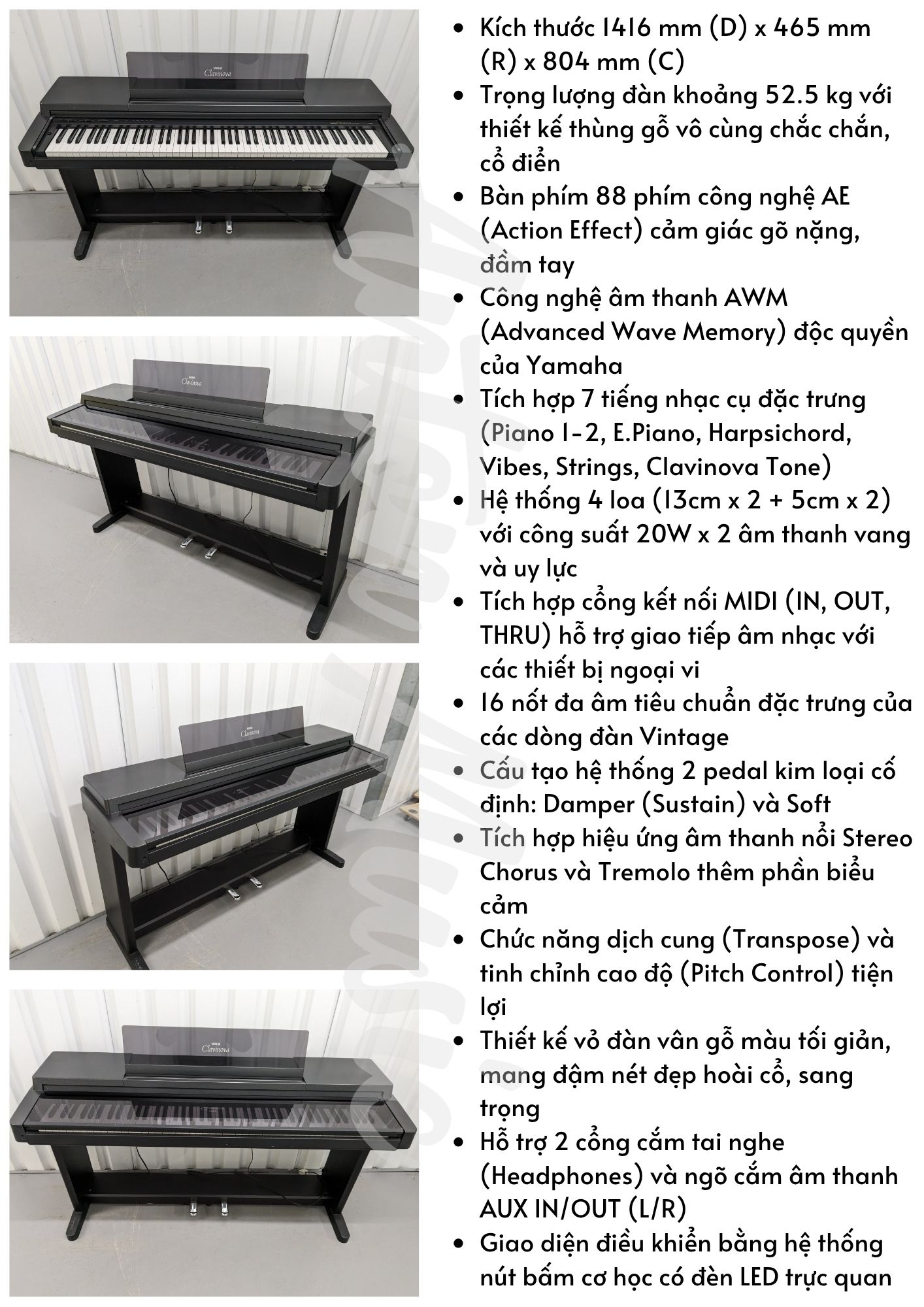 Đàn piano điện giá dưới 10 triệu Yamaha CLP550 giá chỉ 8 triệu