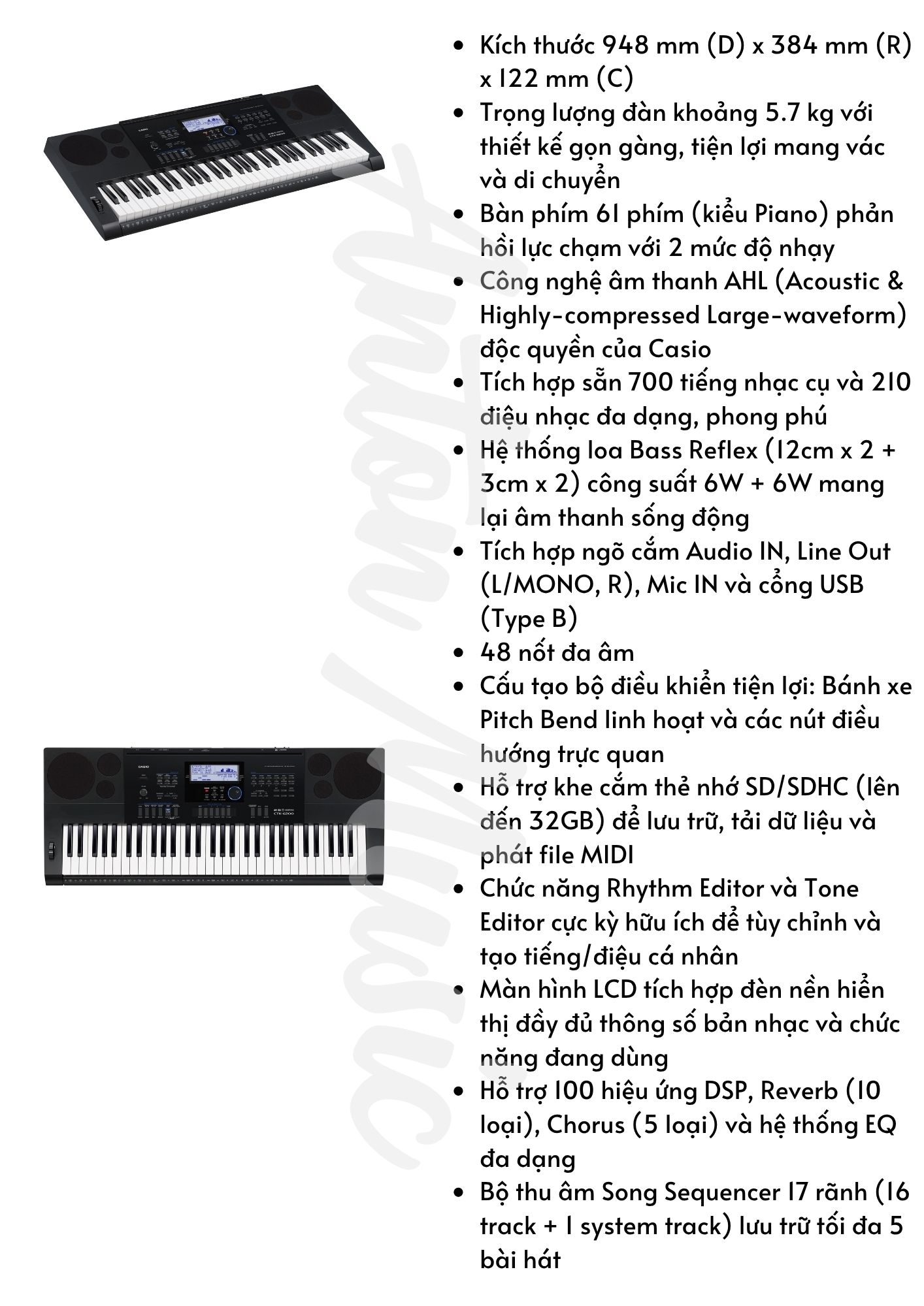 Đàn organ đánh show Casio CTK-6200 giá rẻ lựa chọn chữa cháy đa năng cho người mới