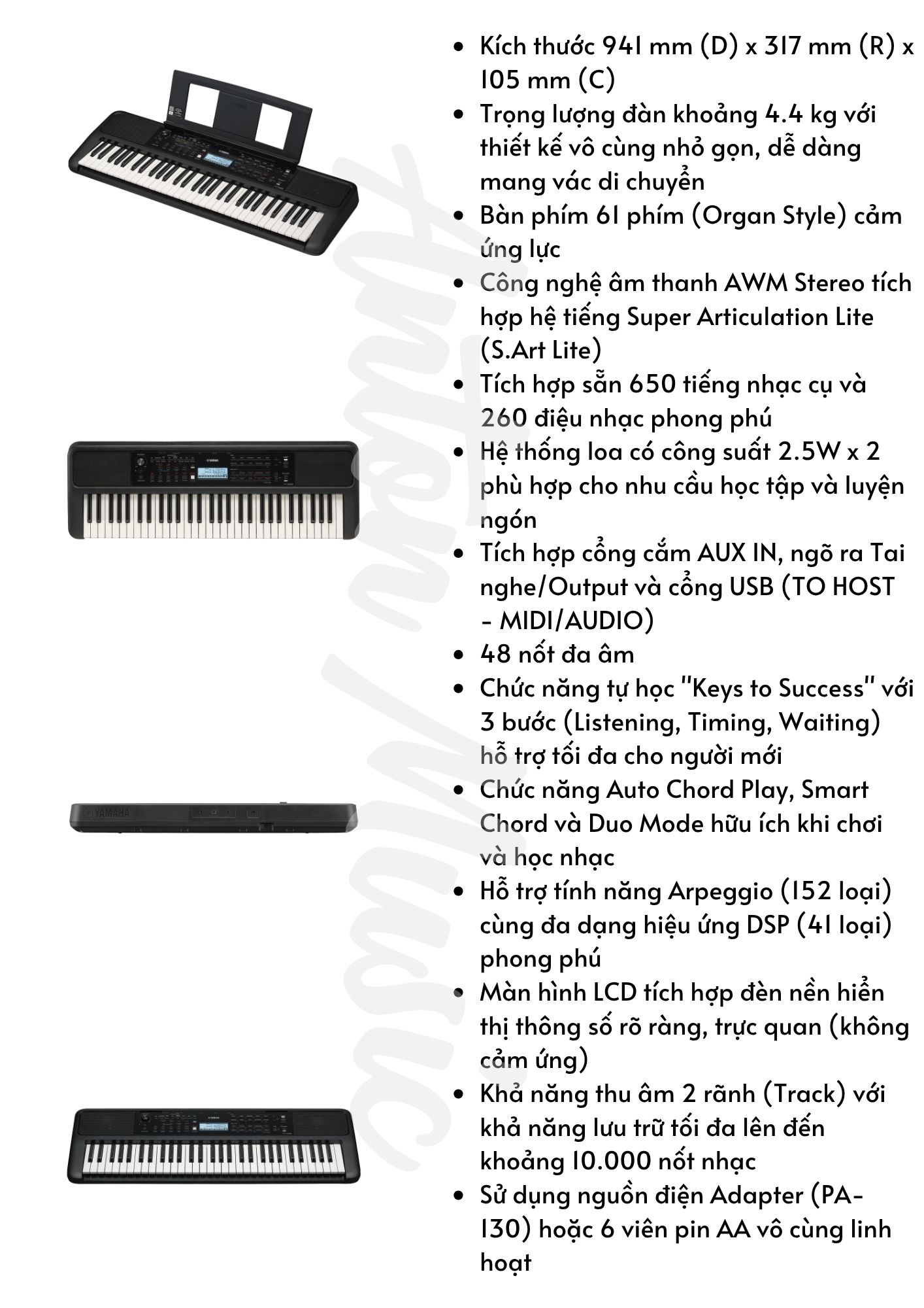 Đàn organ đánh show nhỏ Yamaha PSR E383 giá chỉ hơn 5 triệu