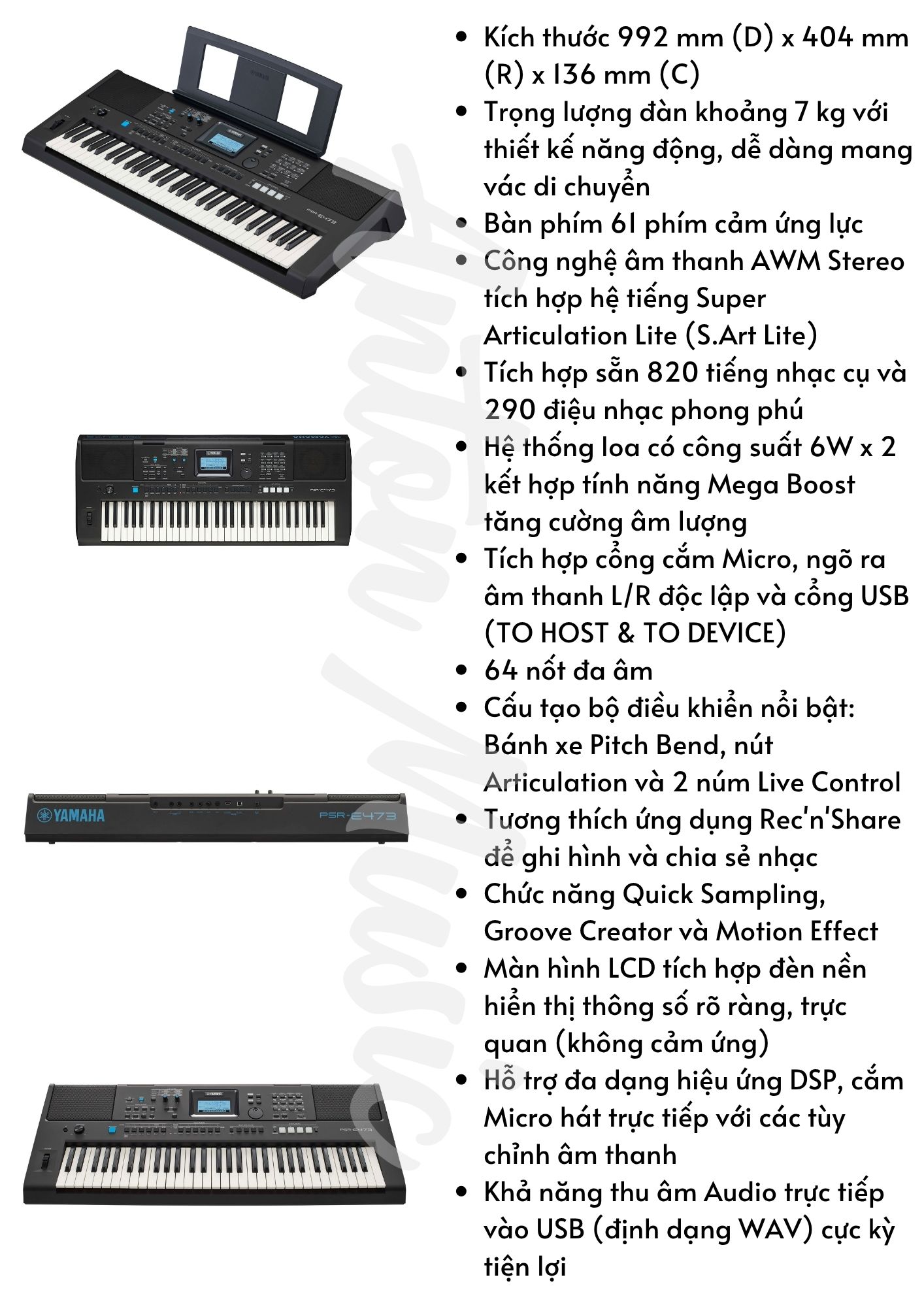 Đàn Organ đánh show Yamaha PSR E473 giá 10 triệu
