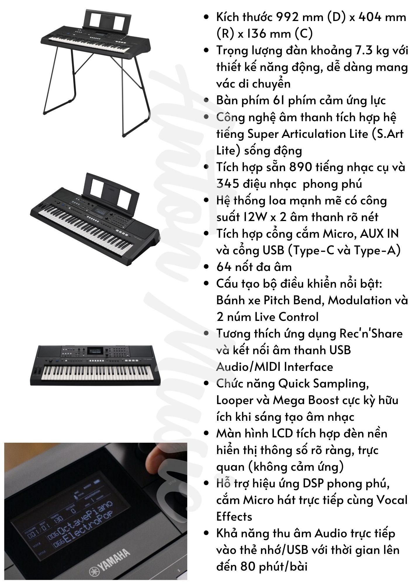 Đàn organ đánh show Yamaha PSR E583 giá 13 triệu mới ra mắt trong năm 2026 chuẩn hóa cổng Type C