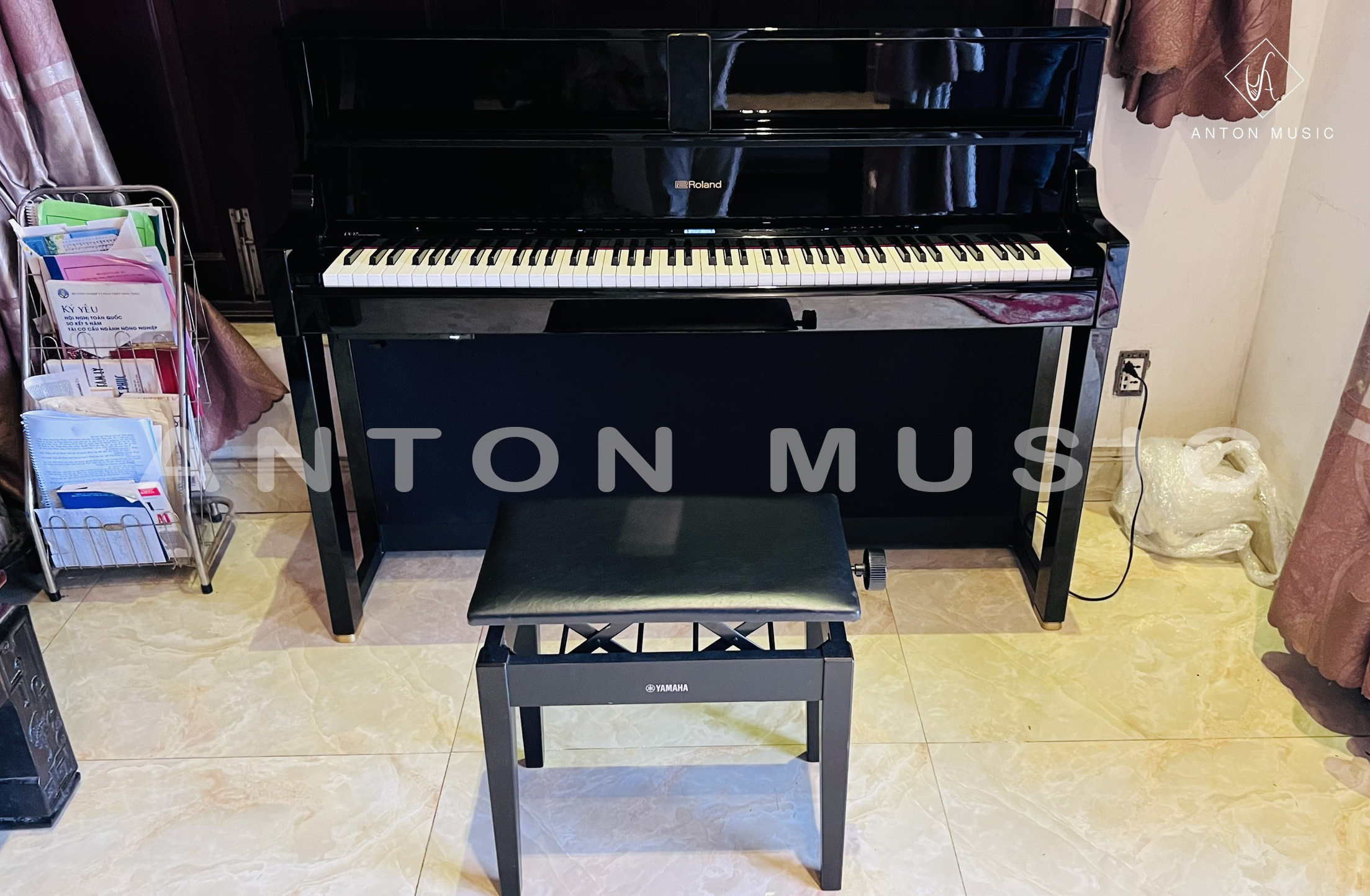 Đàn Piano Điện Roland LX17-PE Used (Đen Bóng) Hybrid Tủ Đàn Upright