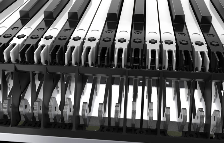 Đàn piano điện Roland LX7 / LX7GP được trang bị hệ thống phím PHA-50 lai giữa gỗ và lõi nhựa