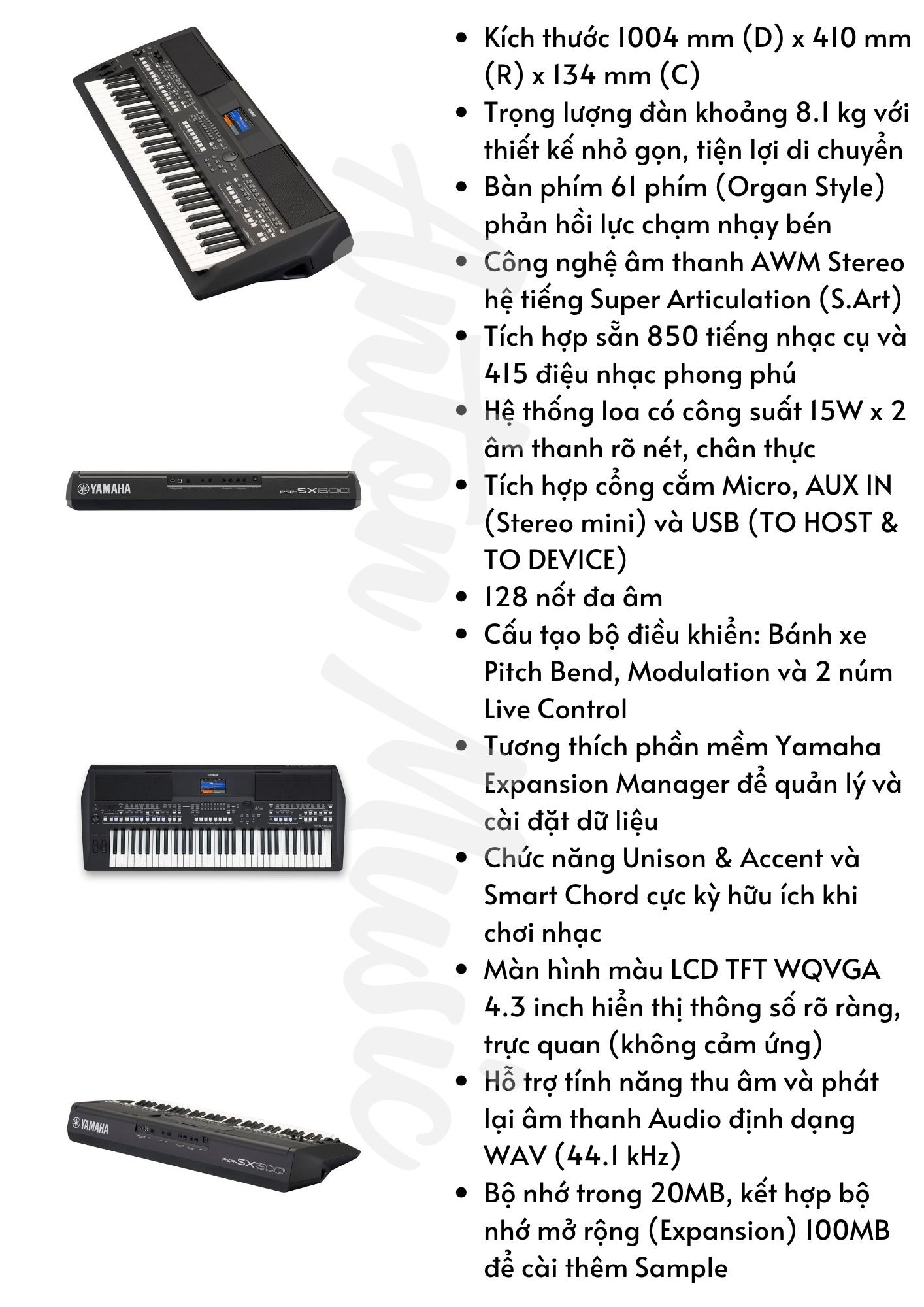 Đàn organ đánh show Yamaha PSR-SX600 giá 20 triệu đa dạng điệu đệm, dễ chơi cho nhạc công