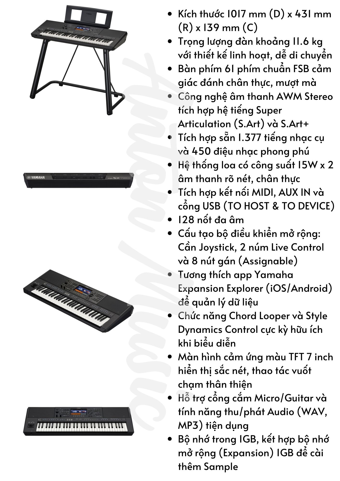 Đàn organ chuyên nghiệp cận cao cấp Yamaha PSR-SX720 đáng mua nhất cho nhạc công biểu diễn