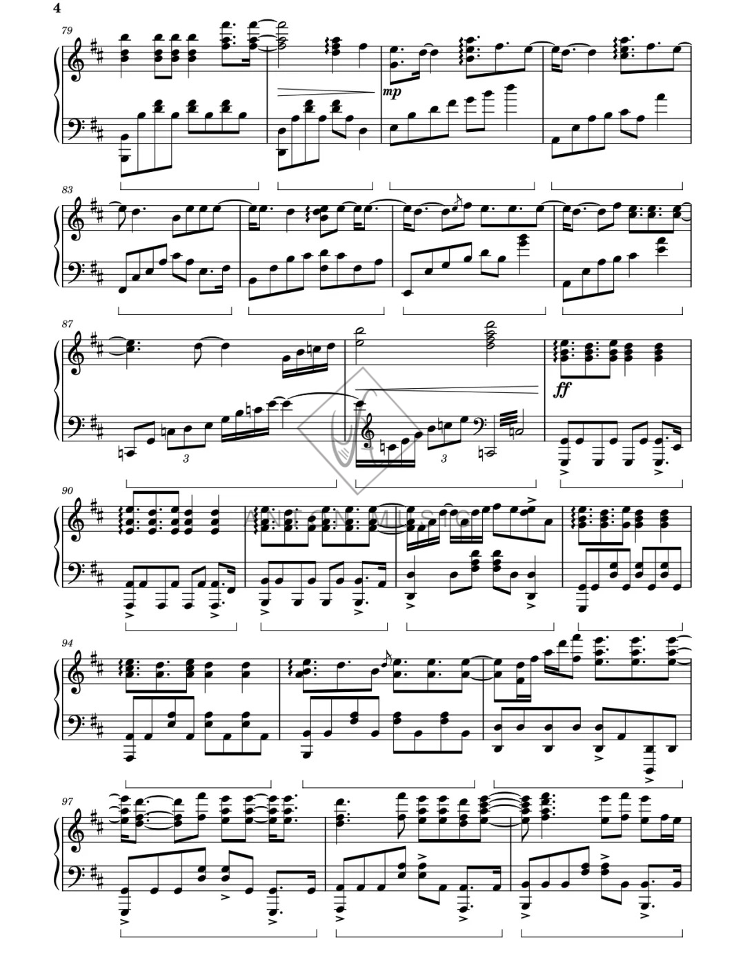 Sheet Piano Young And Beautiful - Lana Del Rey (Trang 4/5)