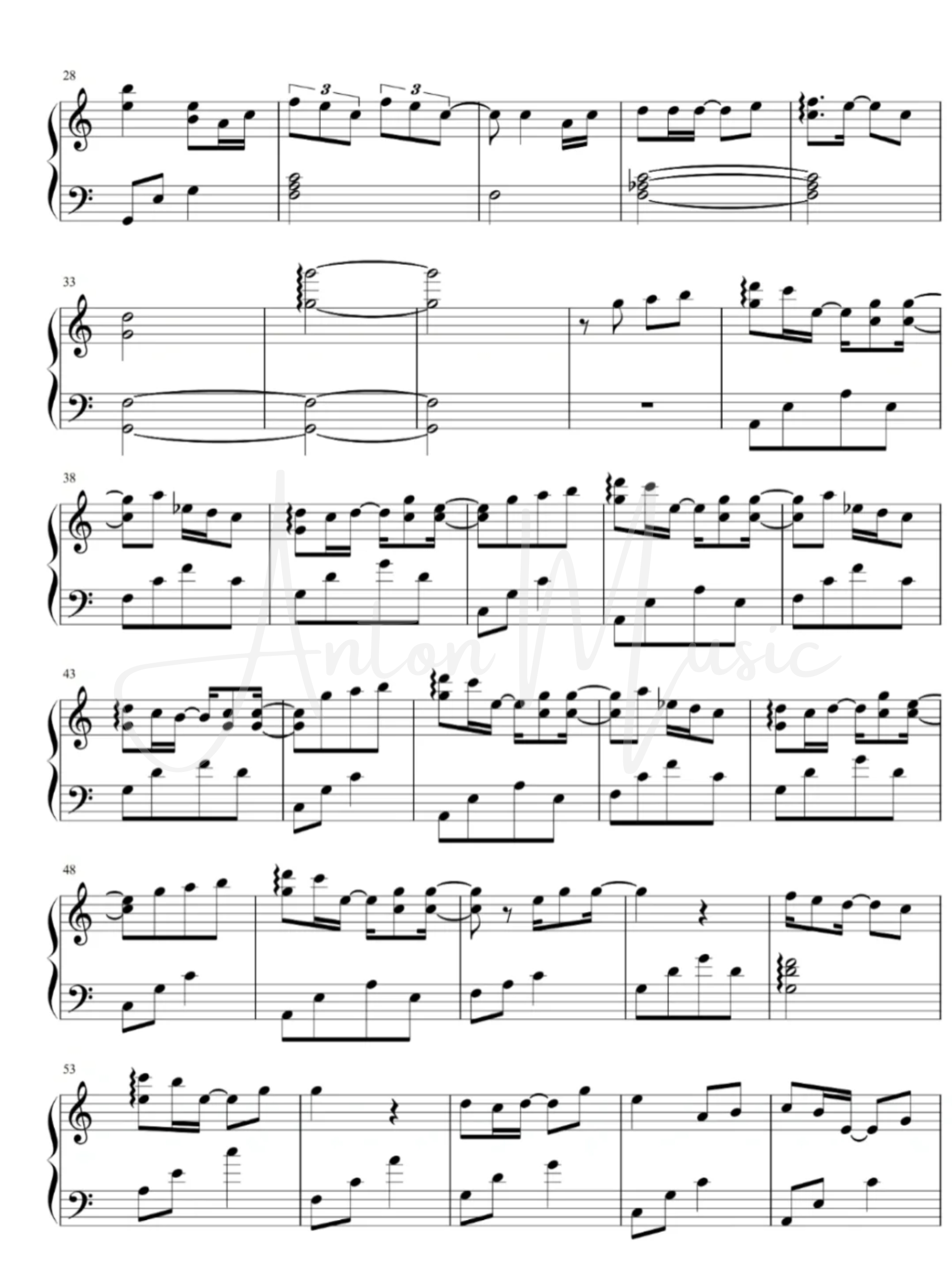 Sheet Piano Bài Hát Kẻ Theo Đuổi Ánh Sáng (追光者)