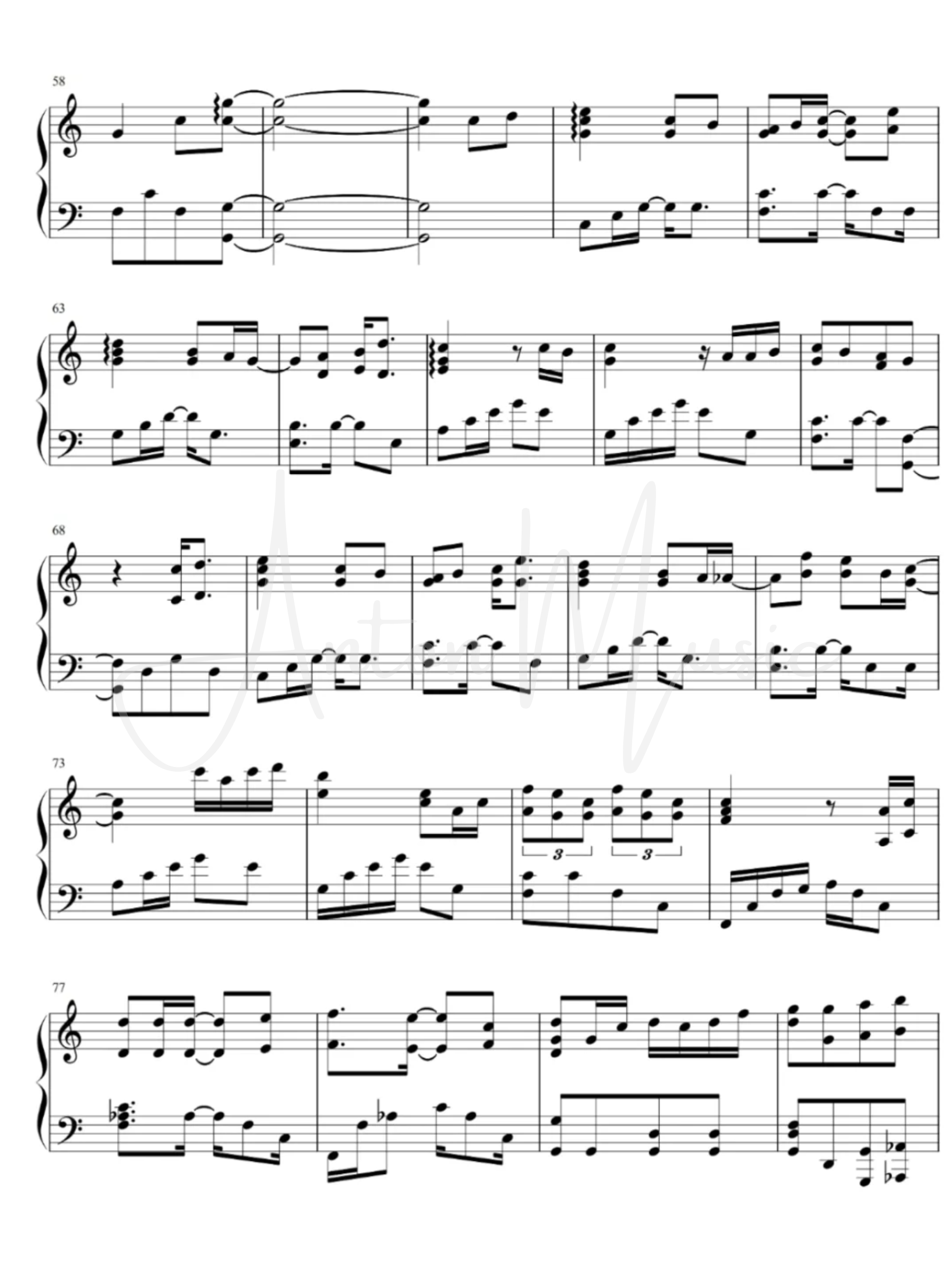 Sheet Piano Bài Hát Kẻ Theo Đuổi Ánh Sáng (追光者)