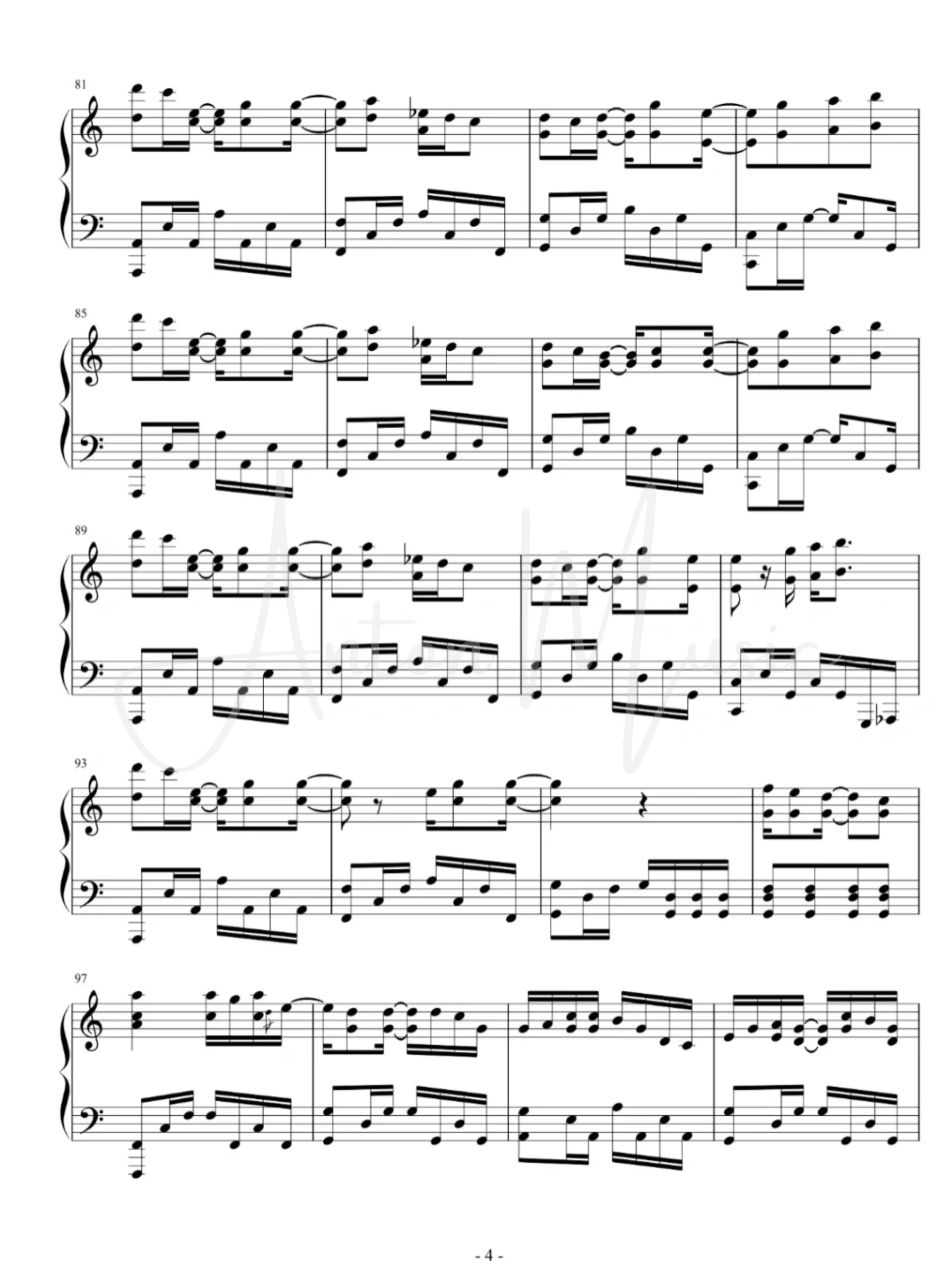 Sheet Piano Bài Hát Kẻ Theo Đuổi Ánh Sáng (追光者)