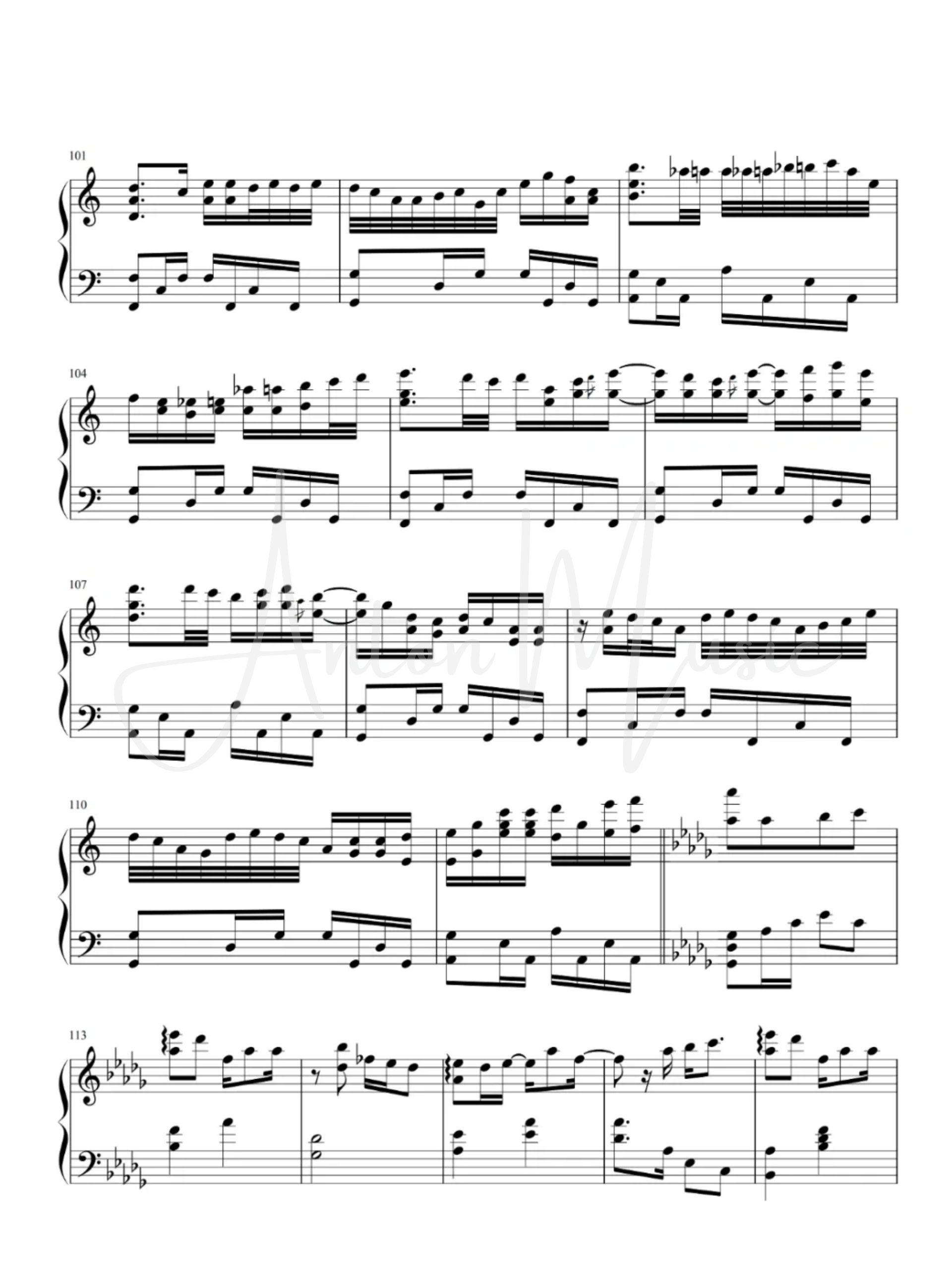 Sheet Piano Bài Hát Kẻ Theo Đuổi Ánh Sáng (追光者)