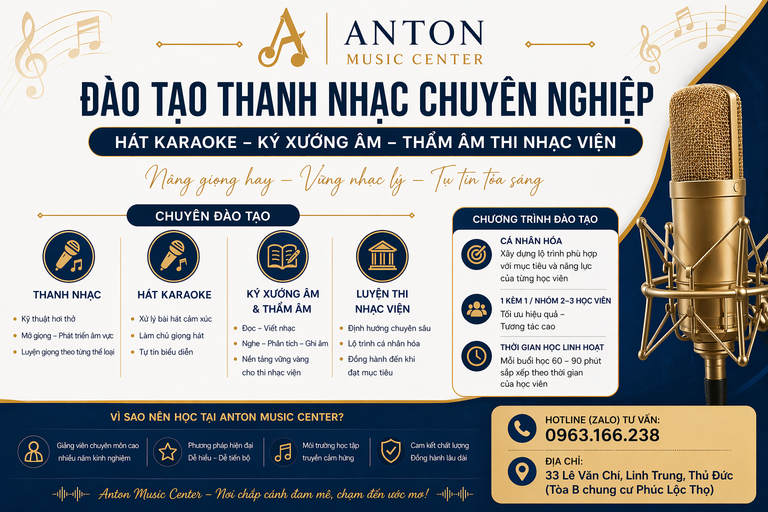 Khóa Luyện Thi Ký Xướng Âm Và Thanh Nhạc Cấp Tốc Tại Trung Tâm Âm Nhạc Anton
